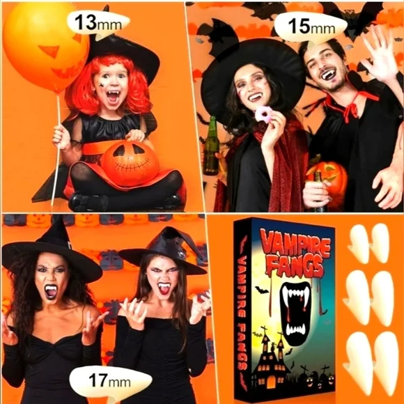 Vampire Teeth Fangs Adult and Kids - Picture 2 of 6